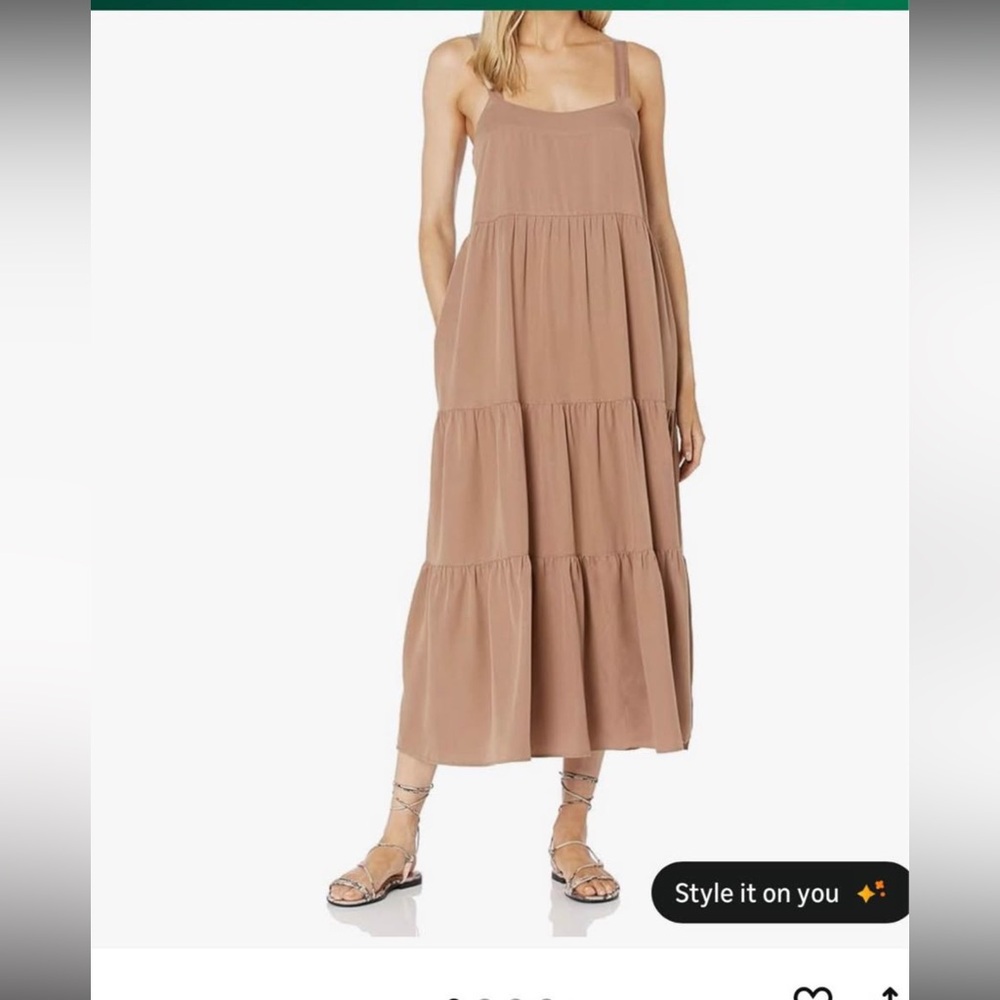 Elegant Tan Sleeveless Maxi Dress